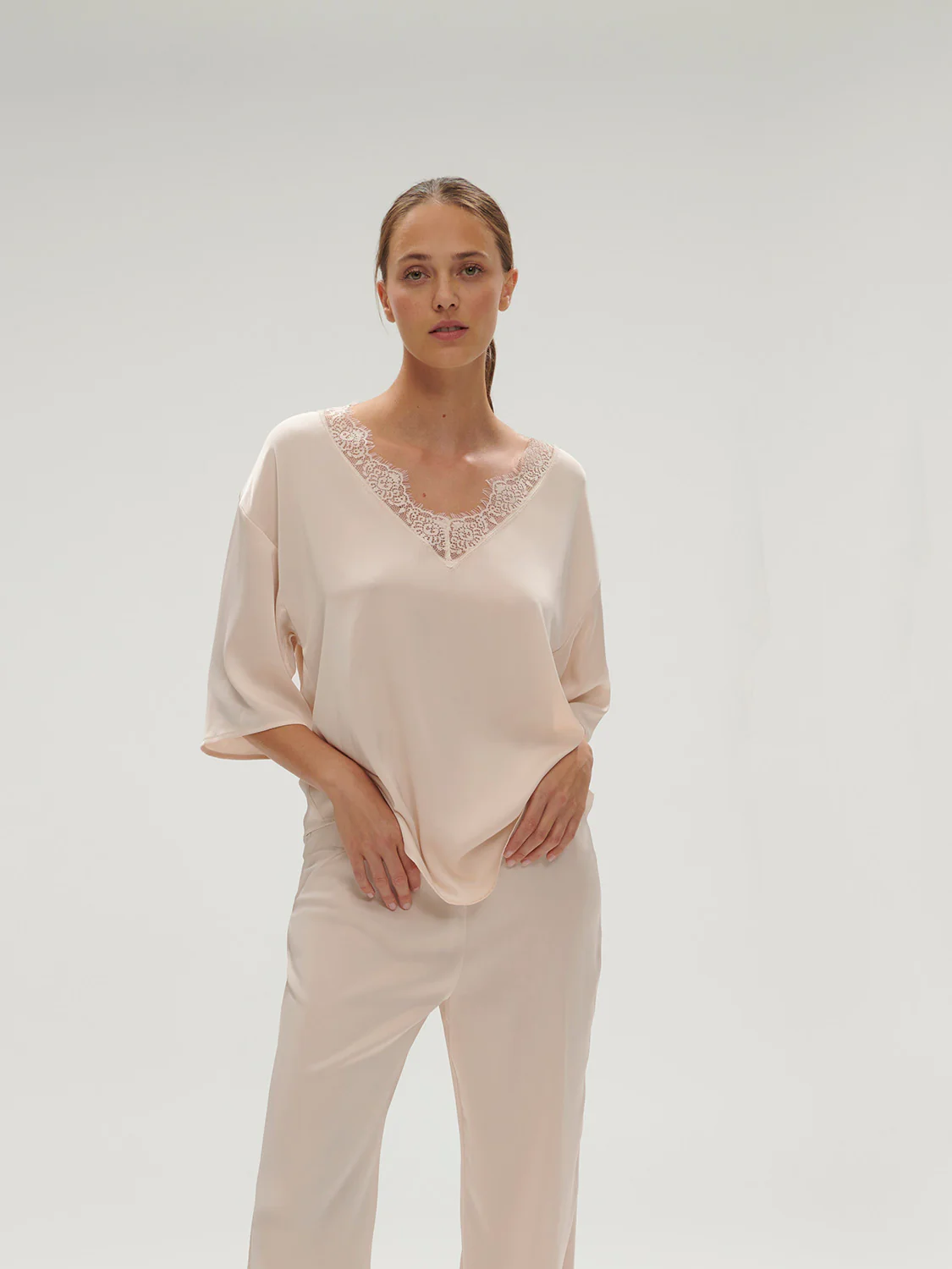 3/4 Sleeve Top - Sakura pink