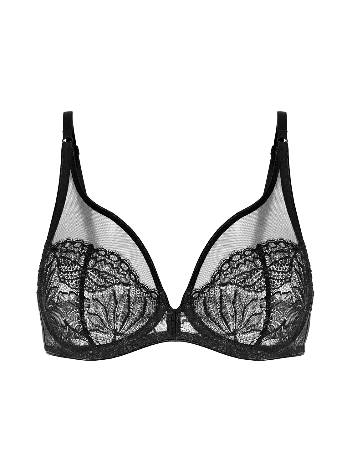 Full cup plunge bra - Black - Image 3
