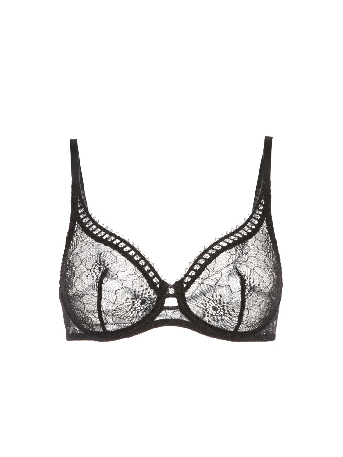 Full cup plunge bra - Black - Image 5