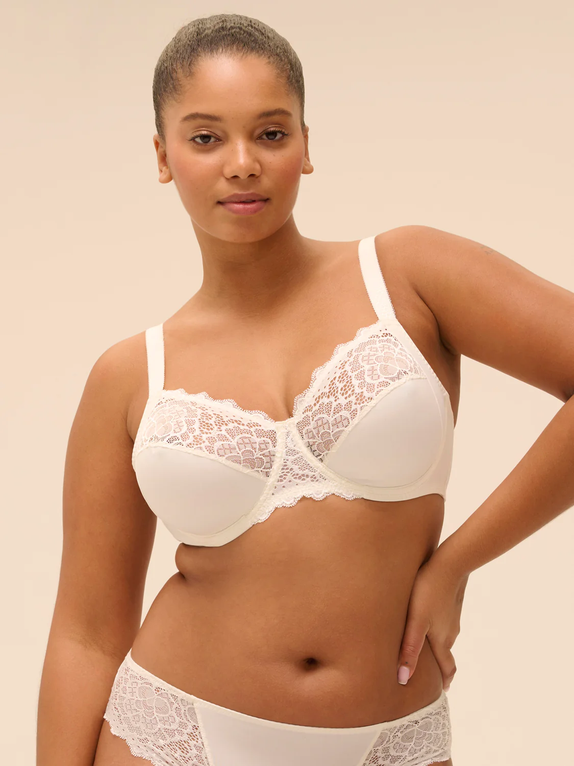 Full cup support bra - Natural