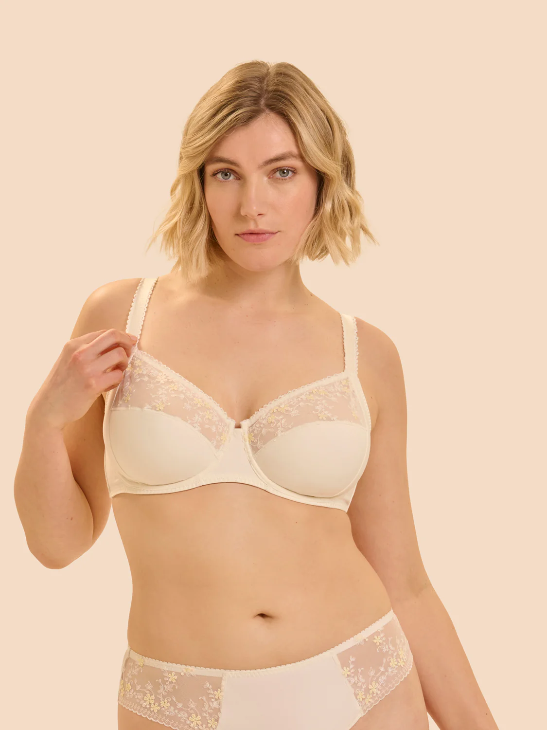 Full cup support bra - Natural