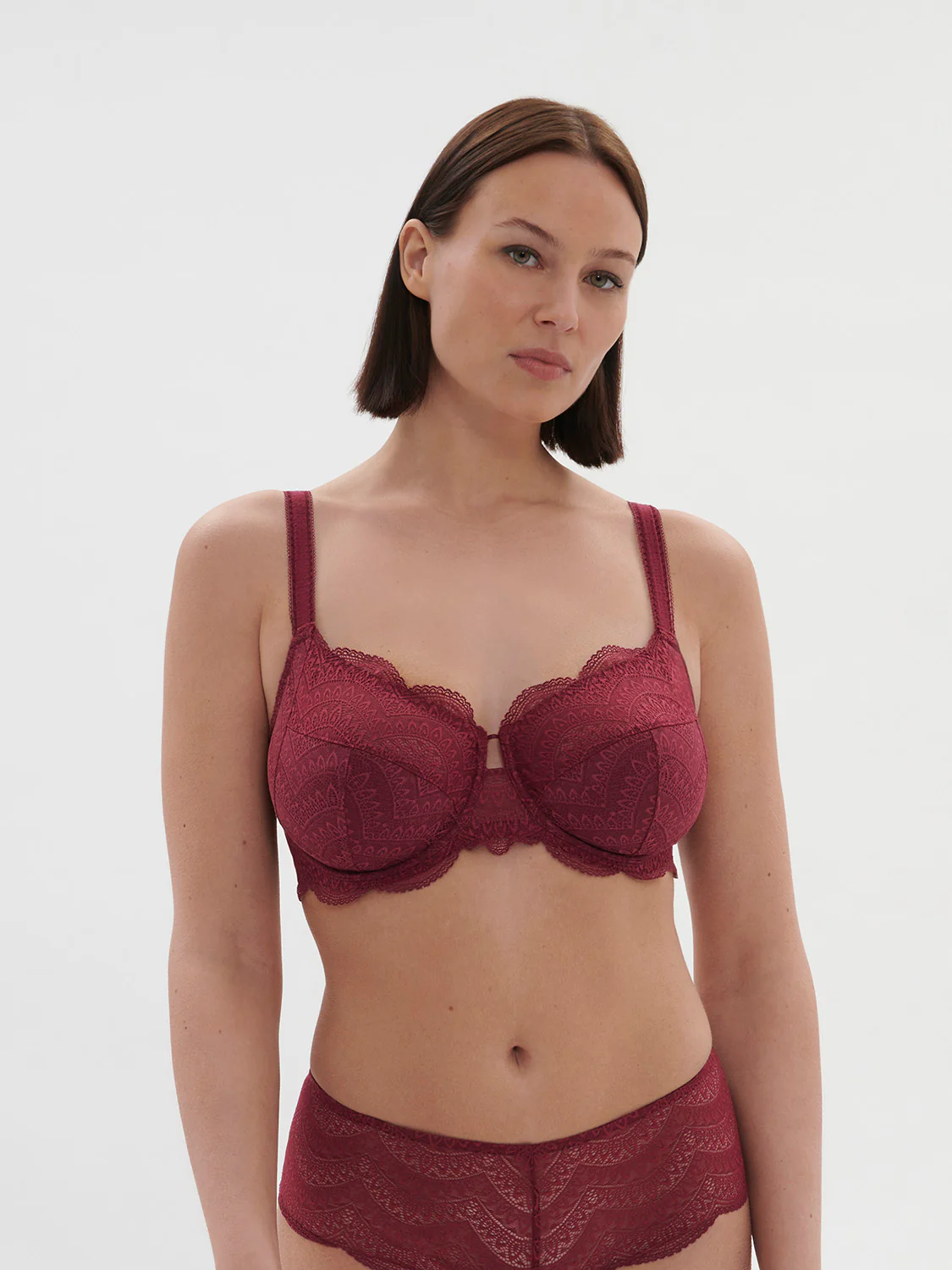Full cup support bra - Spinel Red