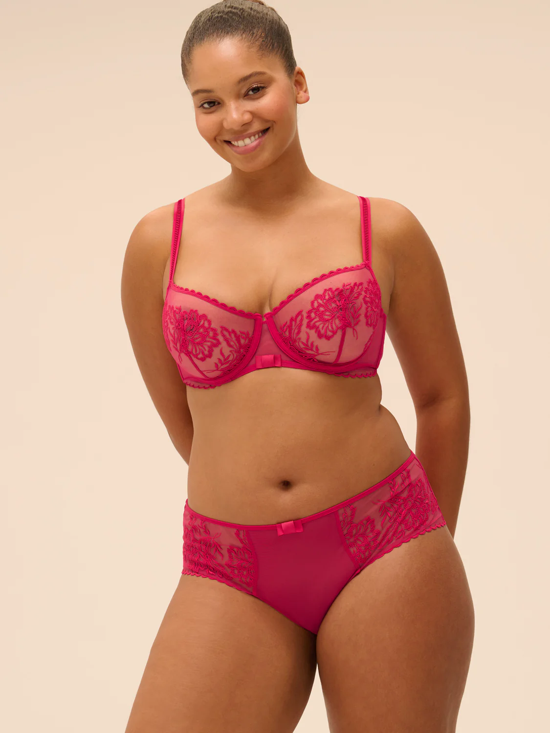 Half cup bra - Cranberry - Image 12