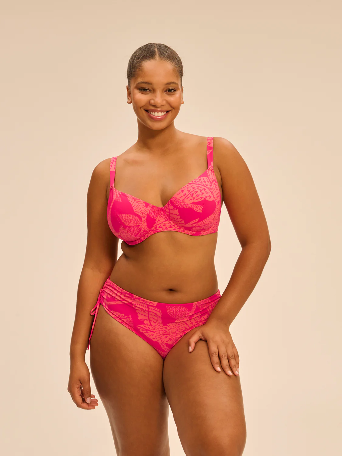 High-waist bikini brief - Bright Rose Print - Image 9