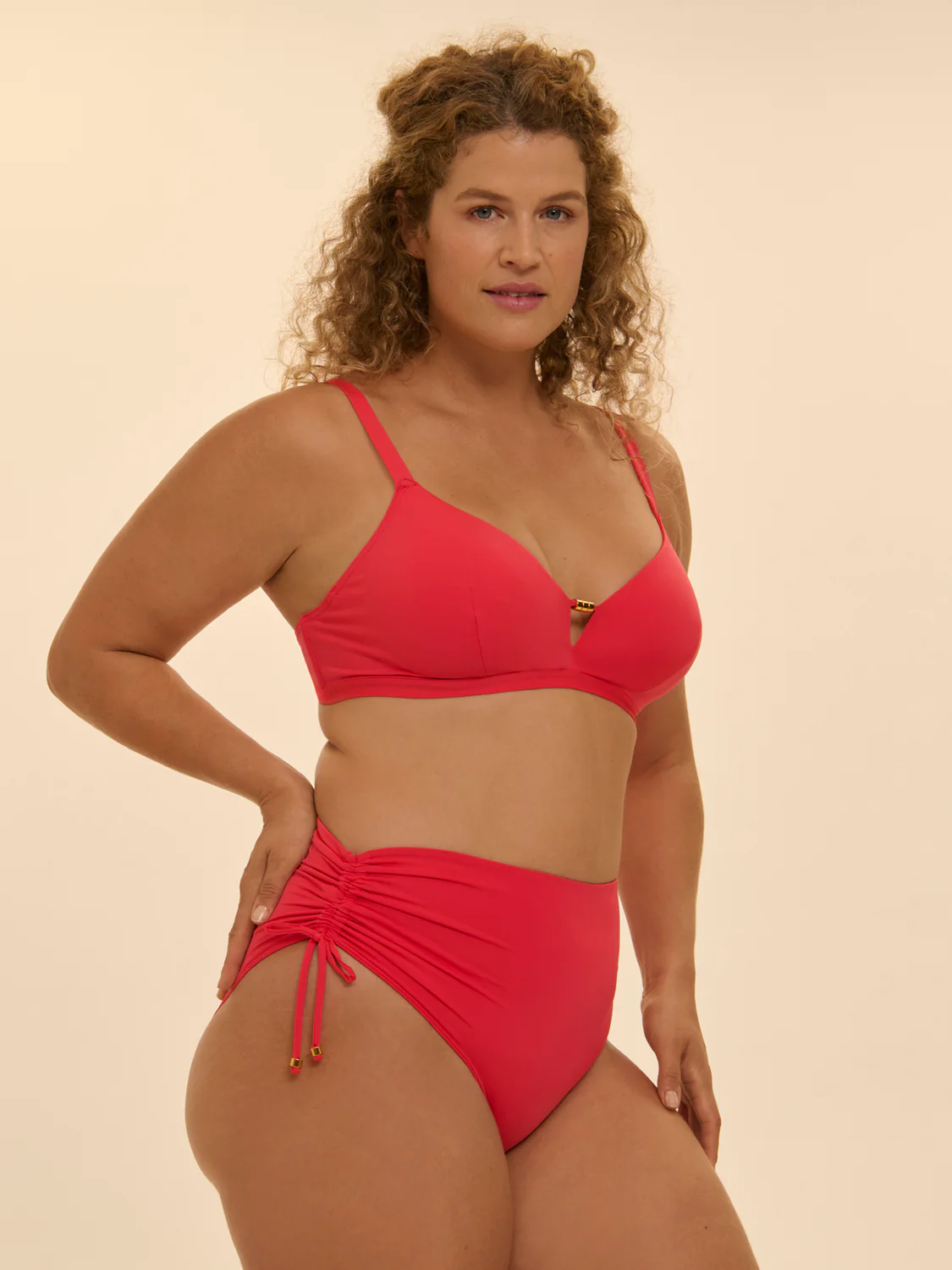 High-waist bikini brief - Flamingo - Image 3