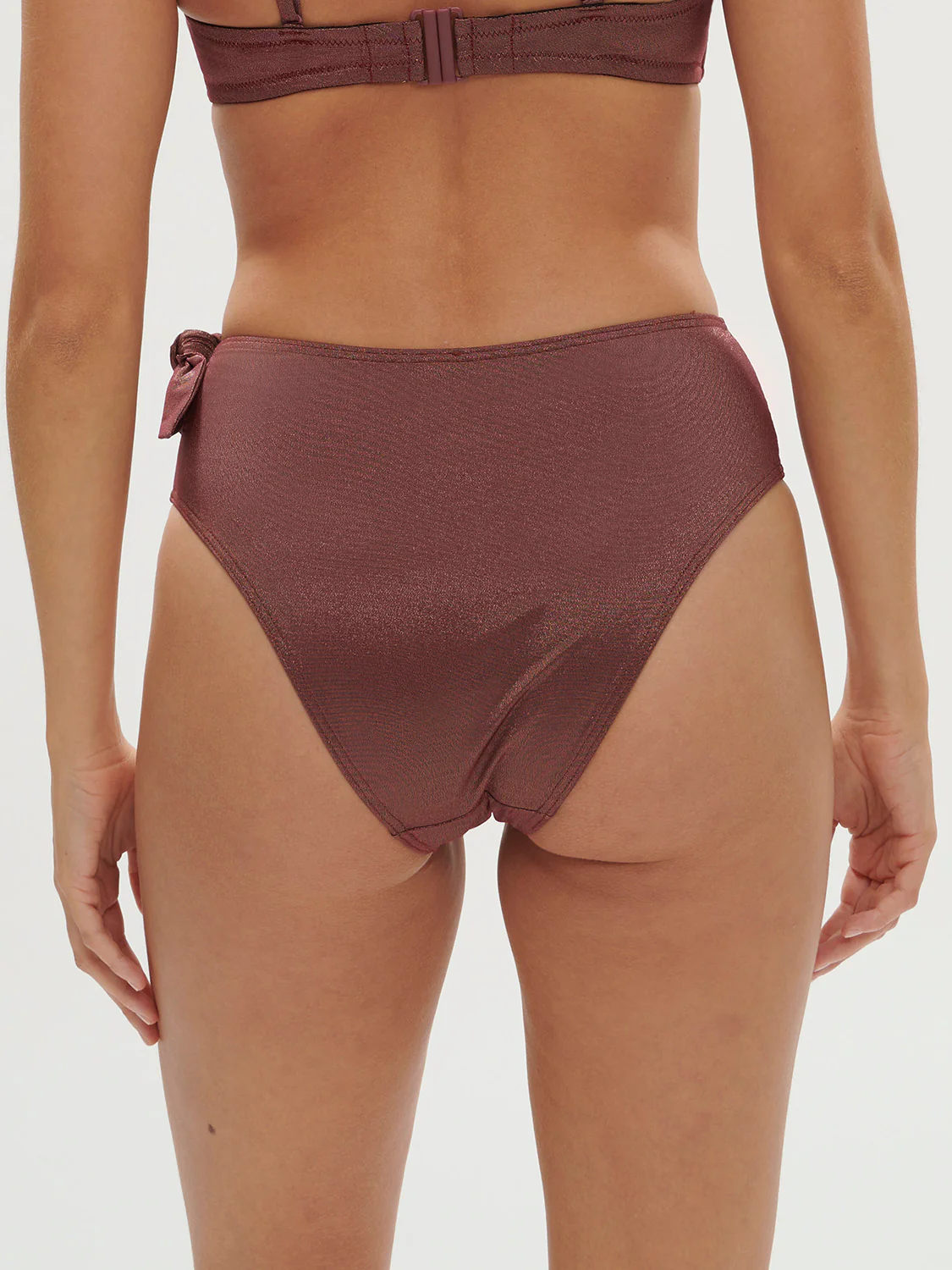 High-waist bikini brief - Lurex Dark Purple - Image 2