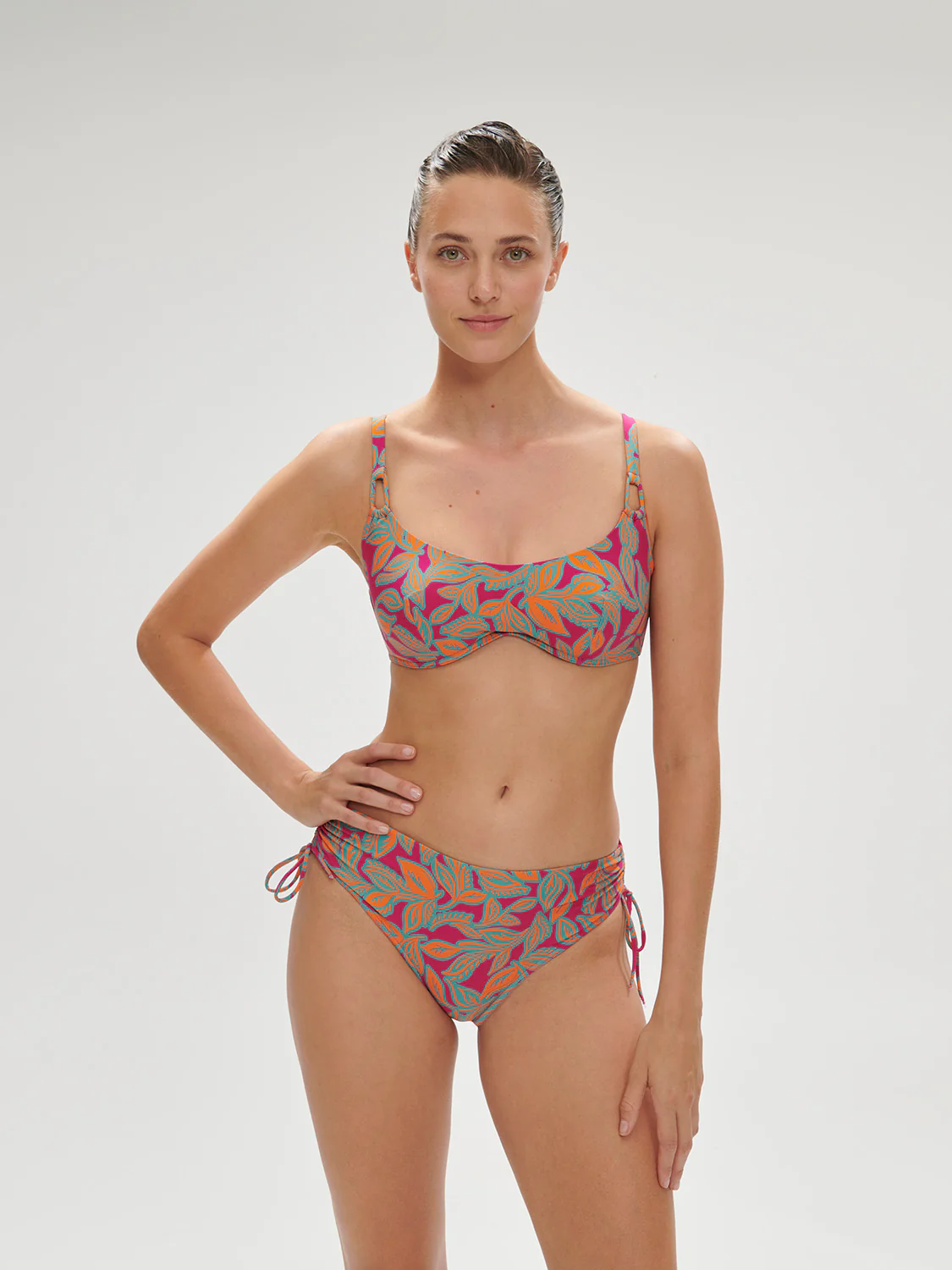 High-waist bikini brief - Menara Pink Print - Image 3