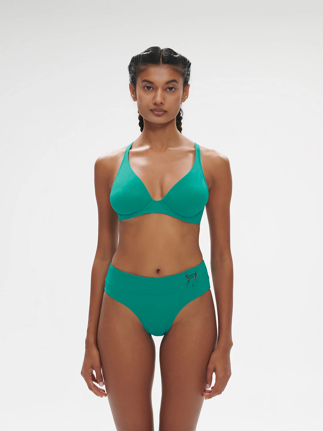 High-waist bikini brief - Waterfall Green - Image 4