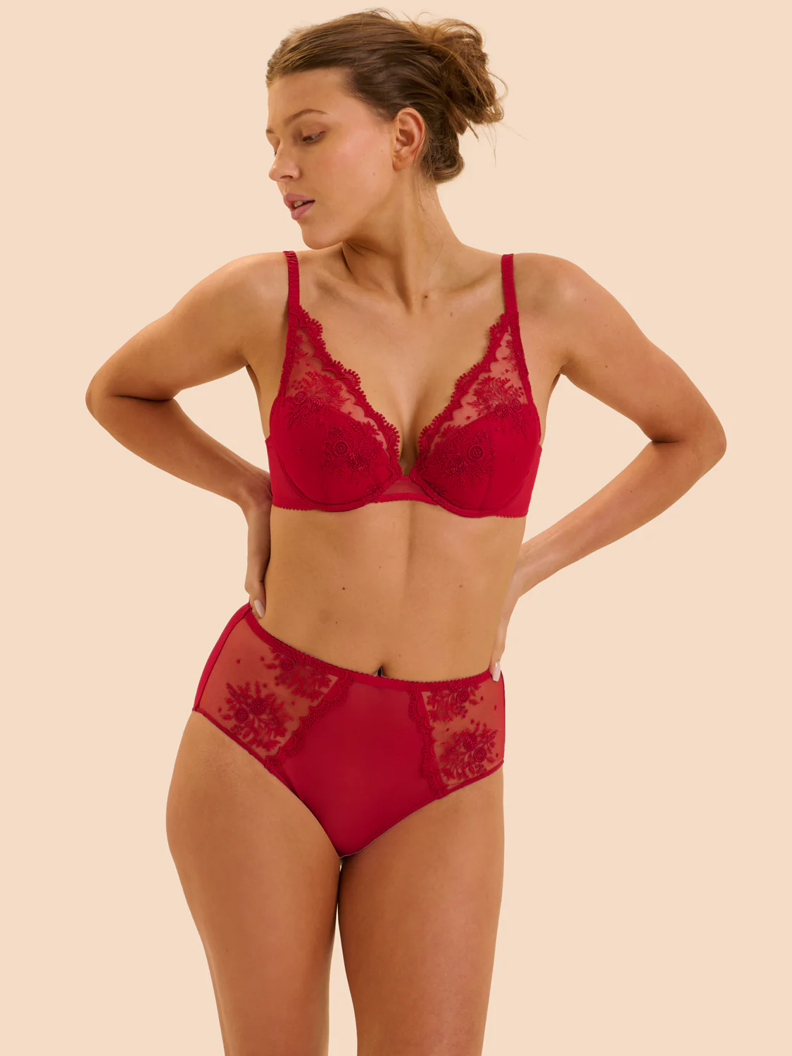 High-waist brief - Opera Red - Image 3