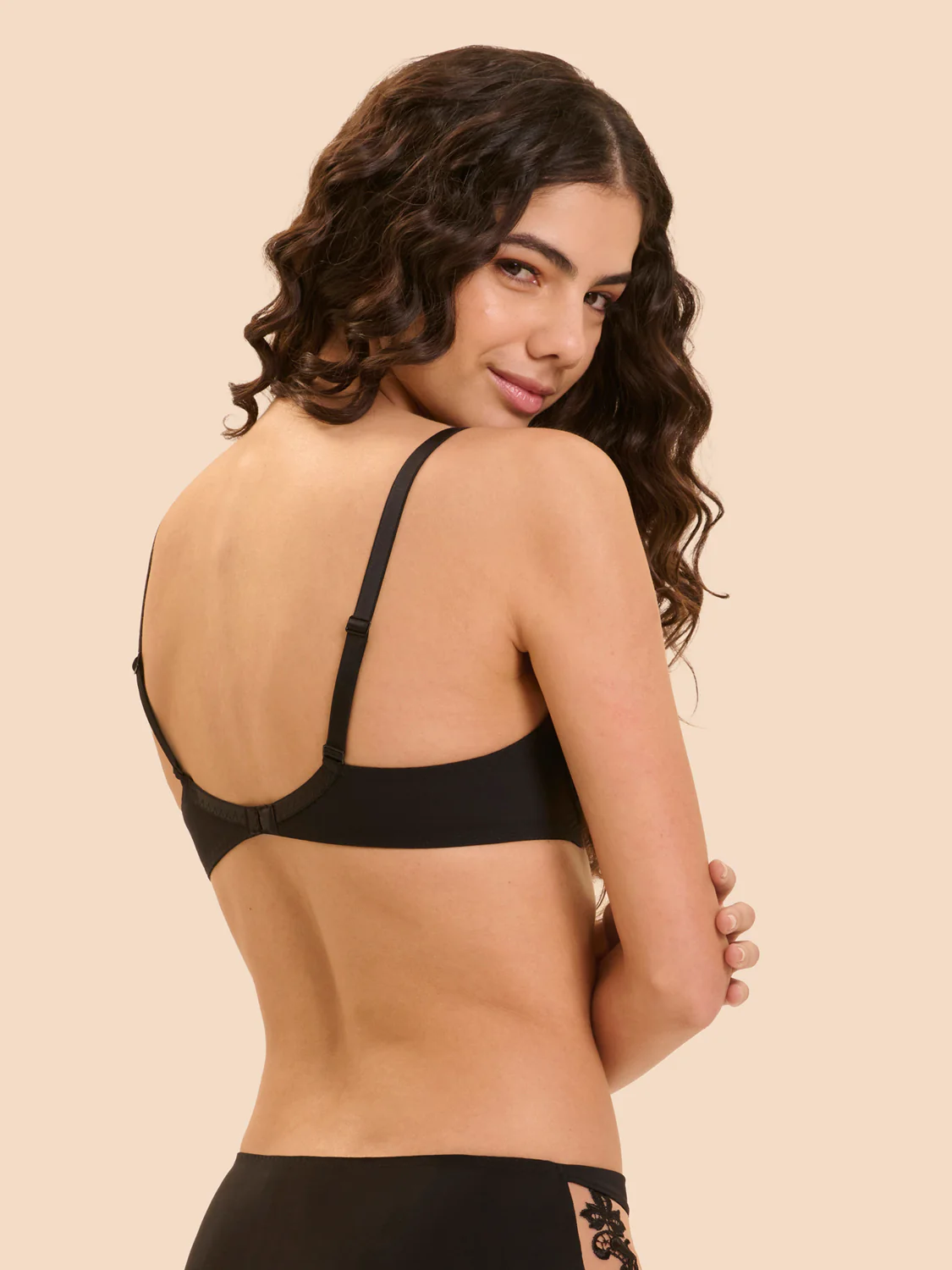 Plunging underwired bra - Black Tattoo - Image 3
