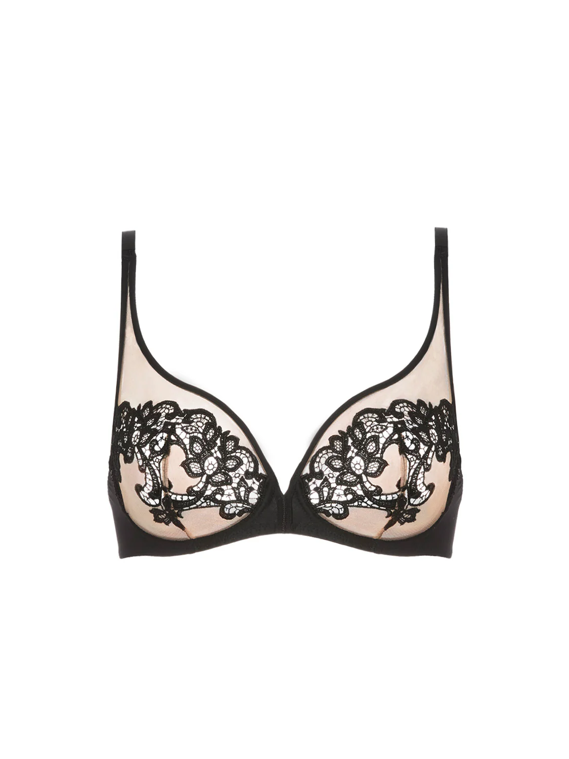Plunging underwired bra - Black Tattoo - Image 5