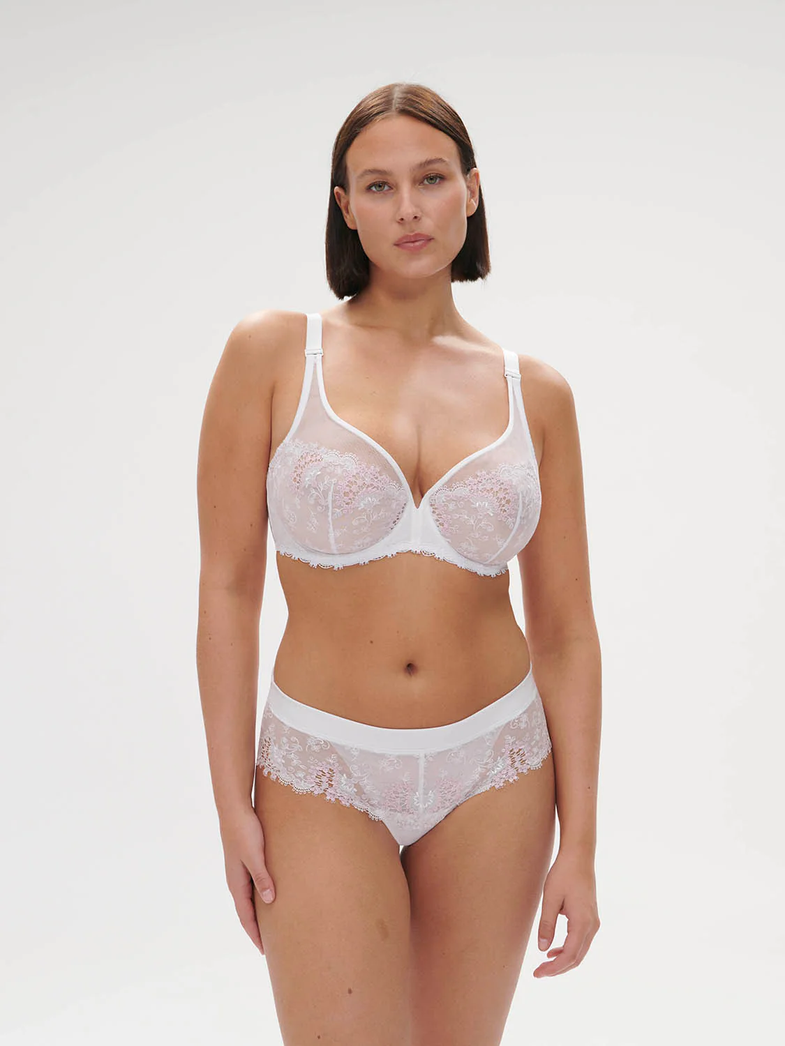 Plunging underwired bra - Cristal White - Image 12