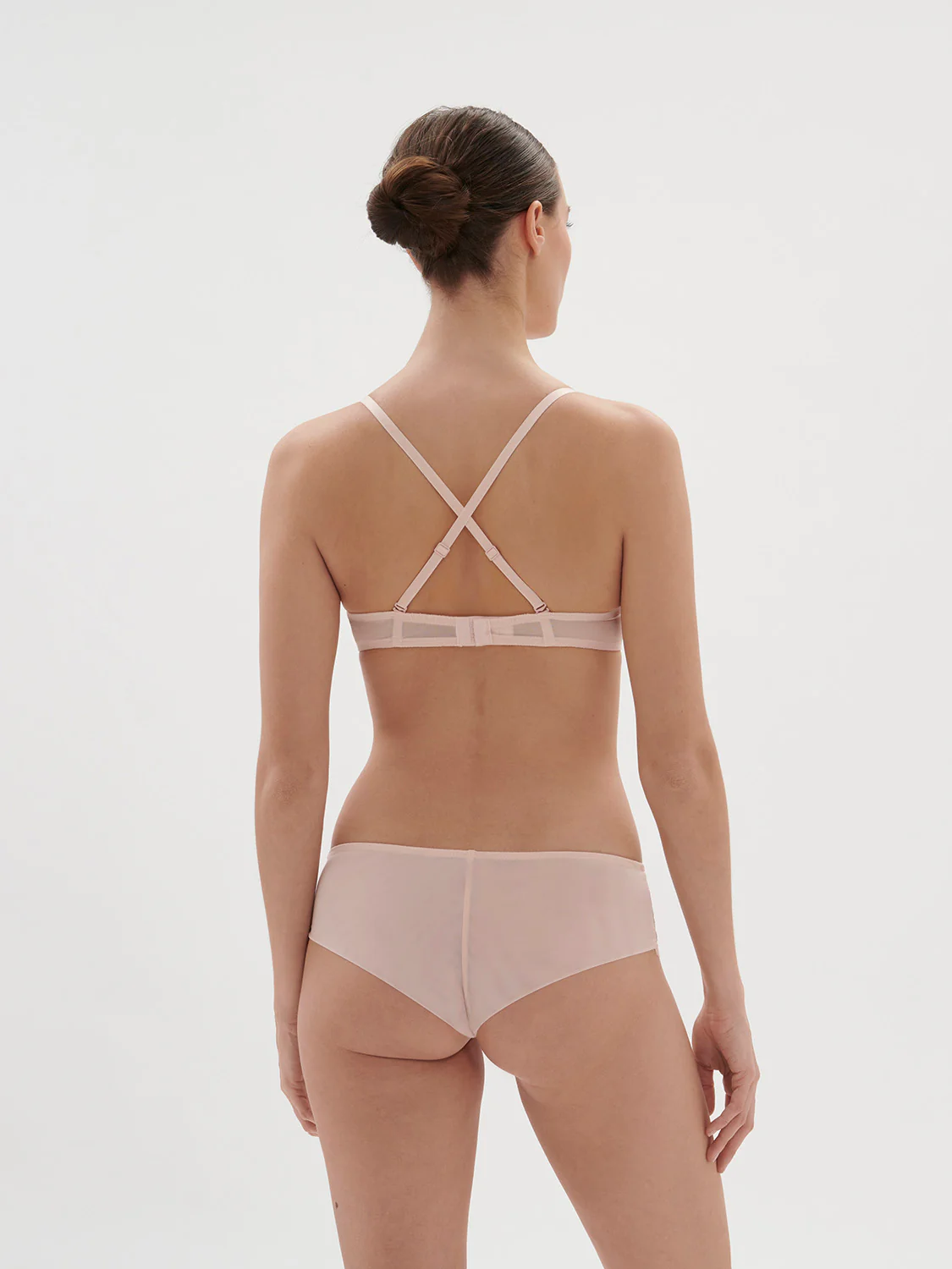 Plunging underwired bra - Petal Powder - Image 4