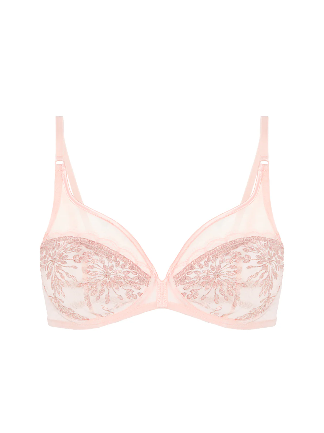 Plunging underwired bra - Petal Powder - Image 5