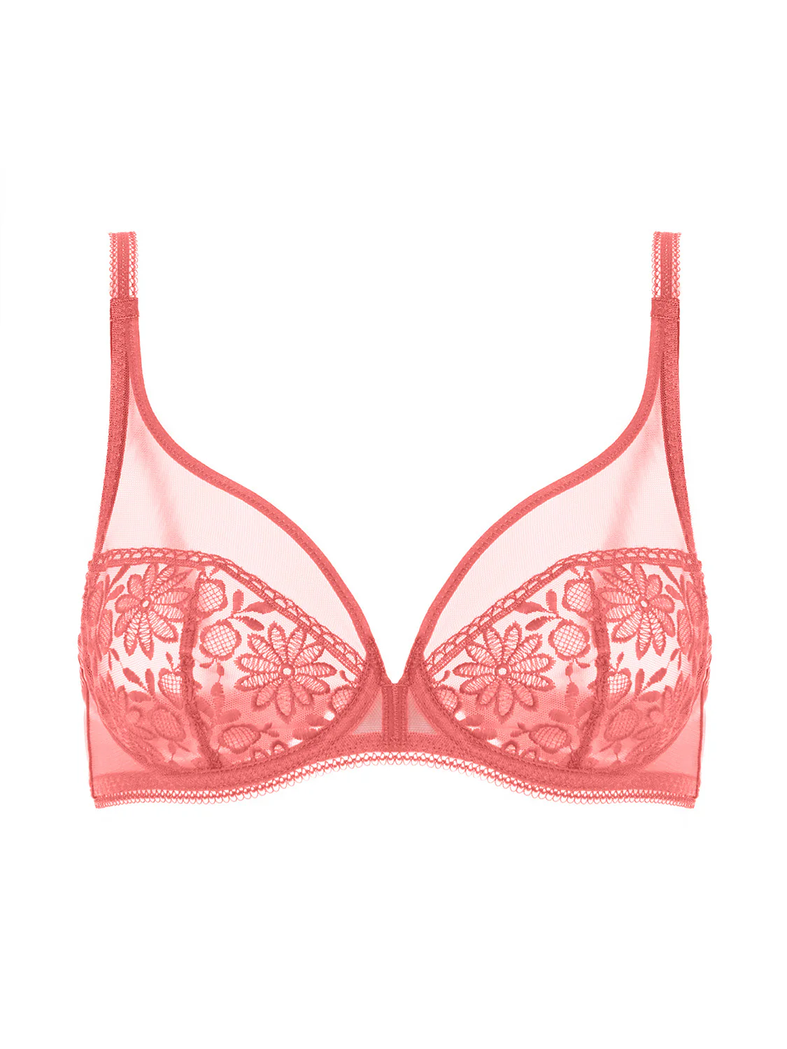 Plunging underwired bra - Texas Pink - Image 3