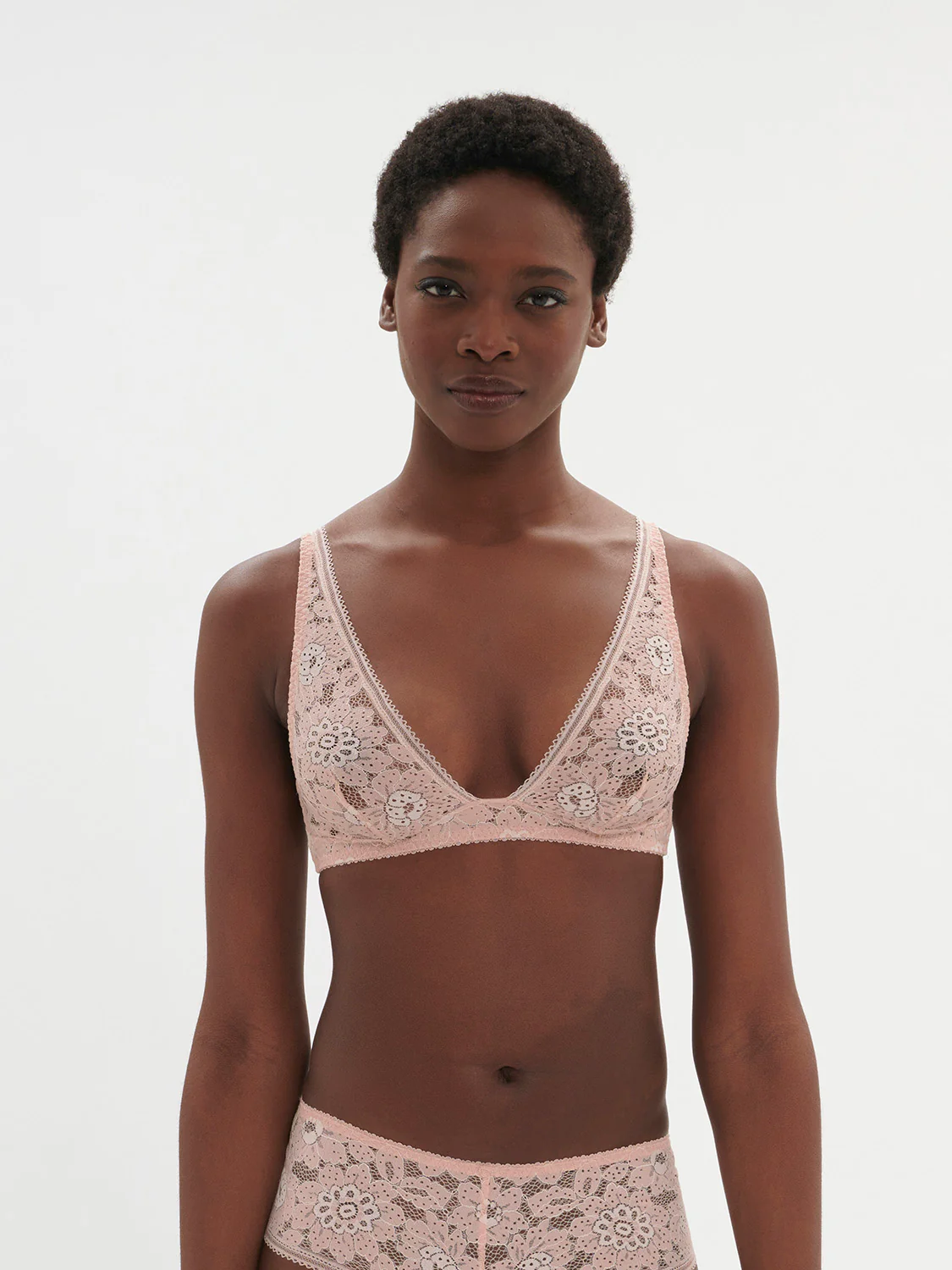Soft cup triangle bra - Ballet Pink