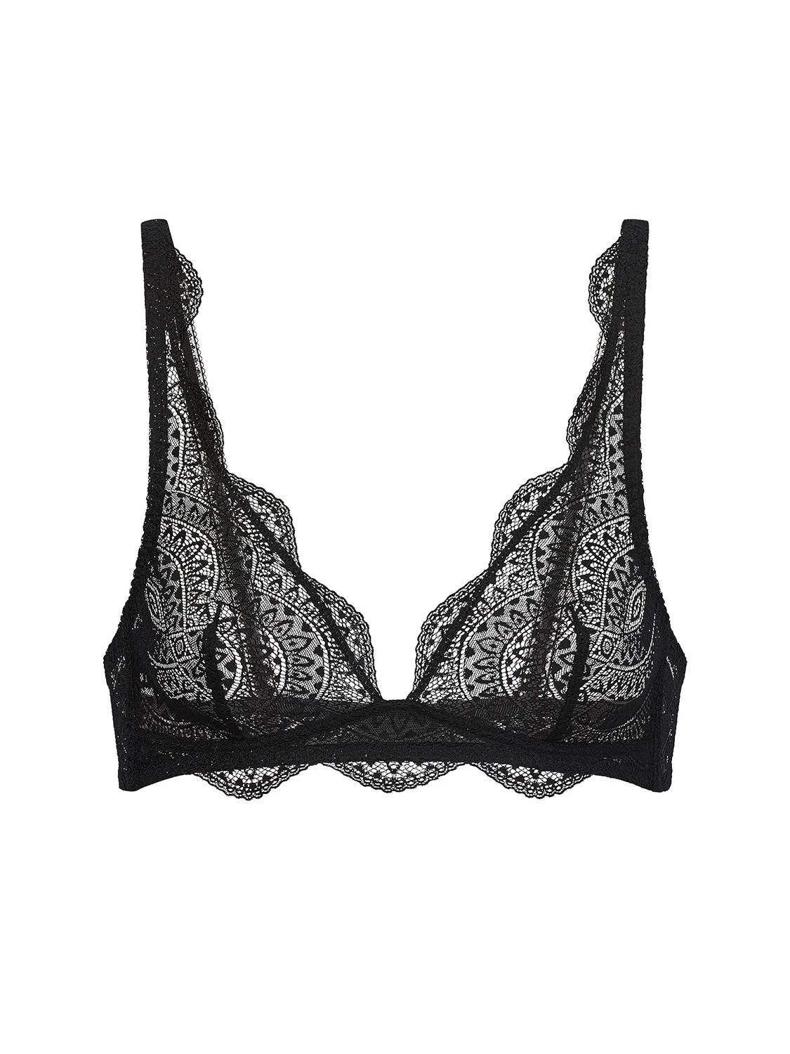 Soft cup triangle bra - Black - Image 4