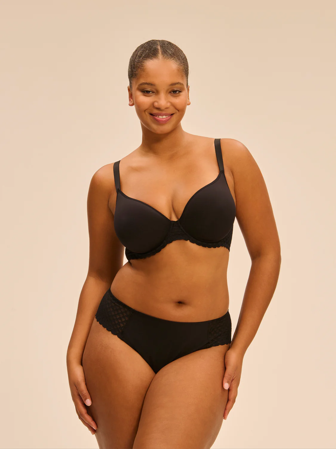 Spacer plunge bra - Black - Image 11
