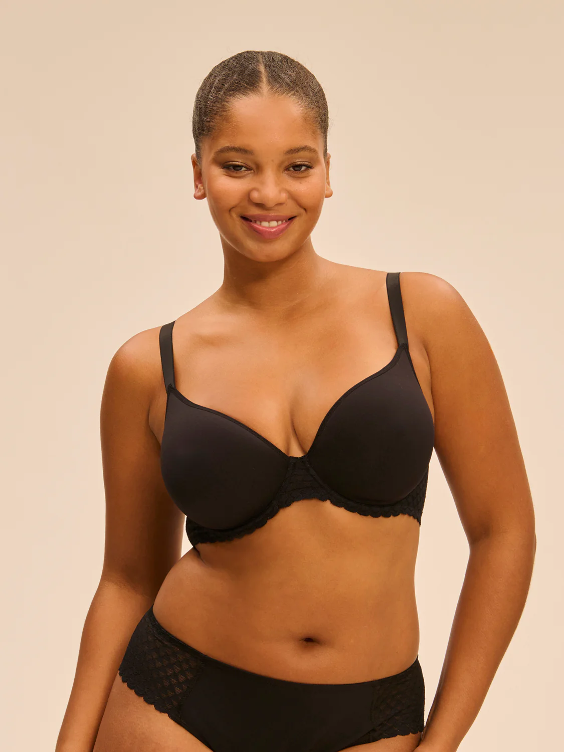 Spacer plunge bra - Black - Image 8