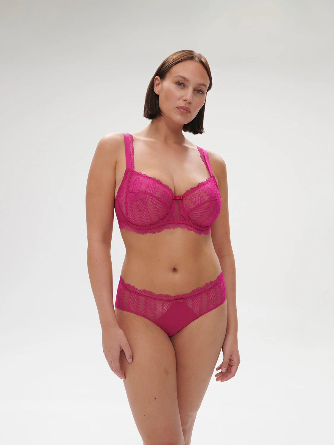 Squared neckline full cup bra - Hibiscus Pink - Image 5