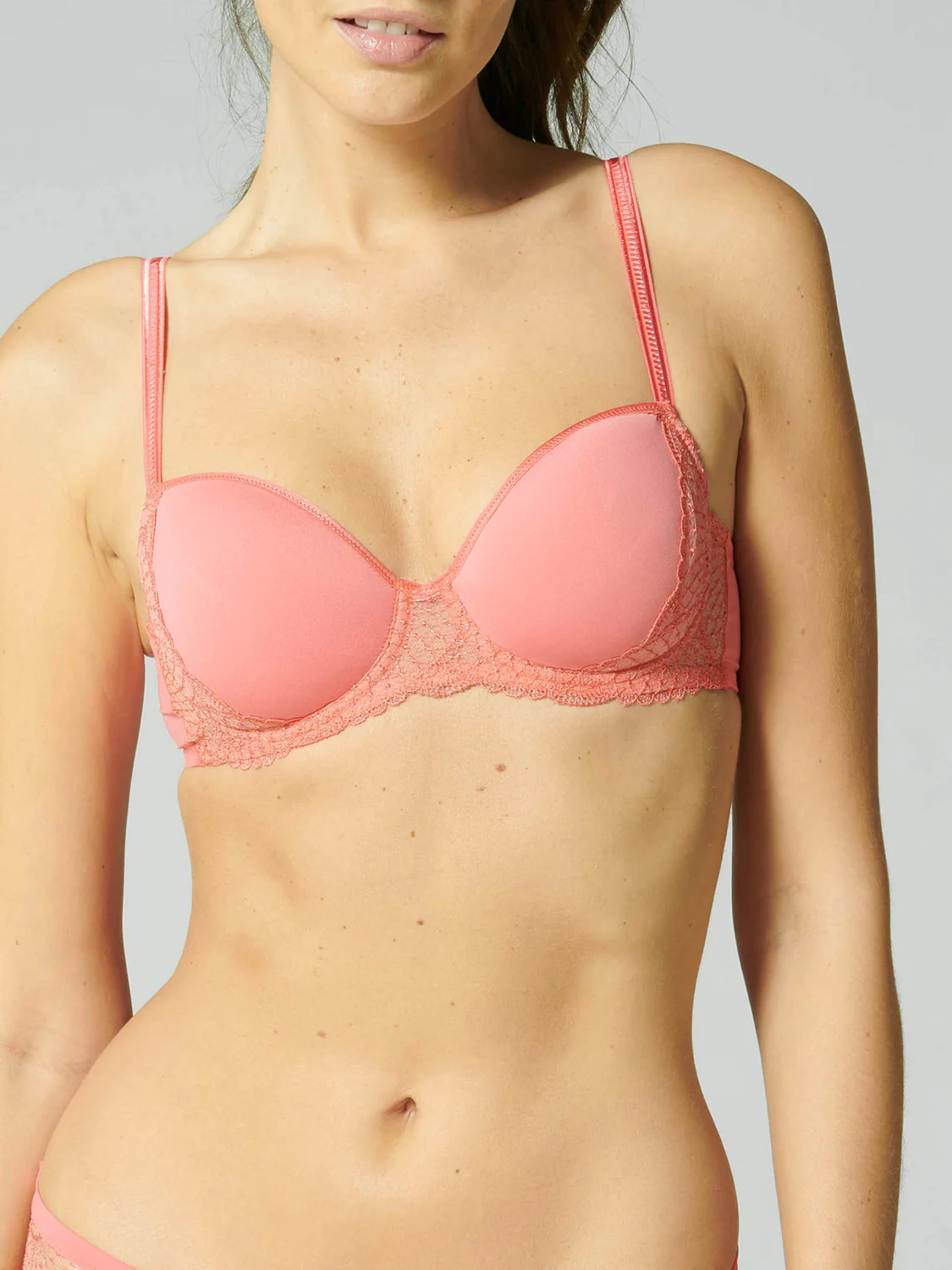 Squared neckline spacer bra - Papaya - Image 3