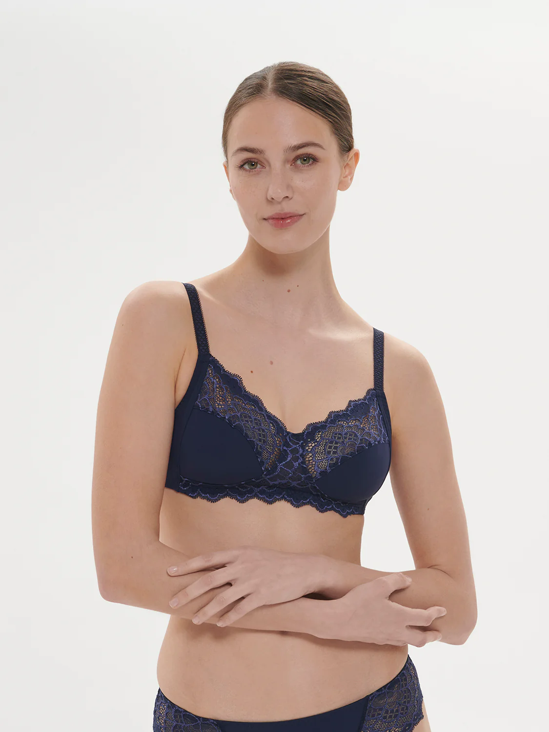 Structured wireless bra - Ink Blue