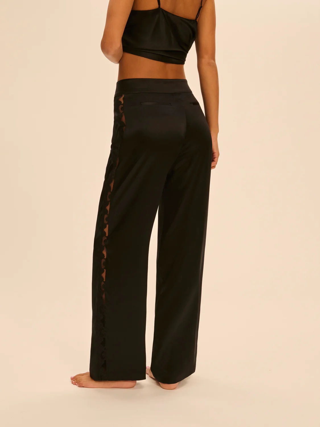 Trousers with embroidery - Black - Image 3