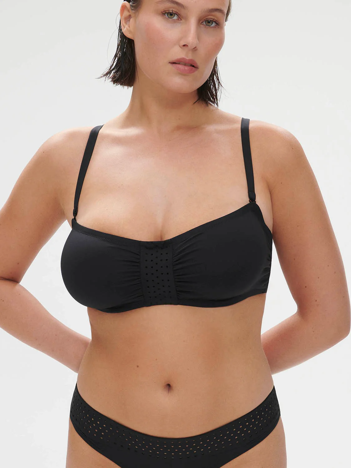 Underwired bandeau bikini top - Black - Image 9