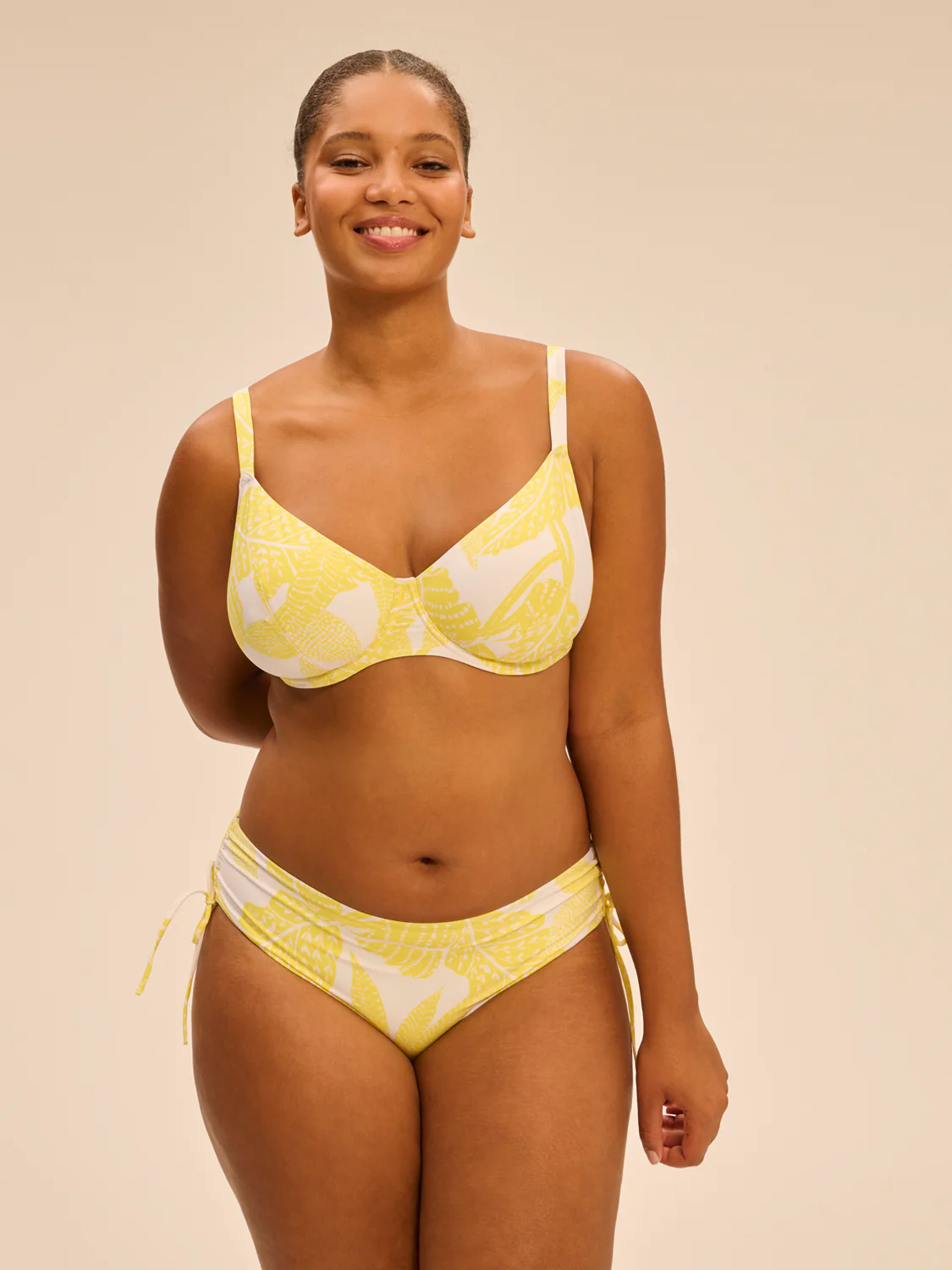 Underwired bikini top - Plumeria Print - Image 4