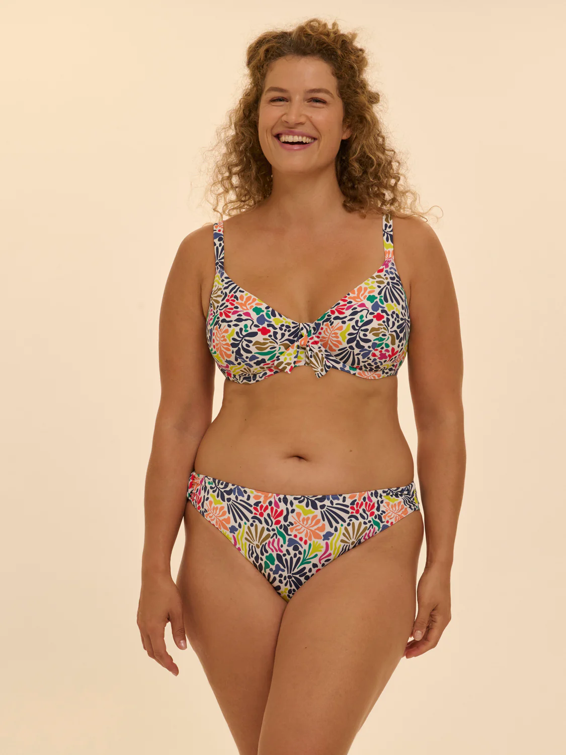 Underwired bikini top - Tropico white print - Image 5
