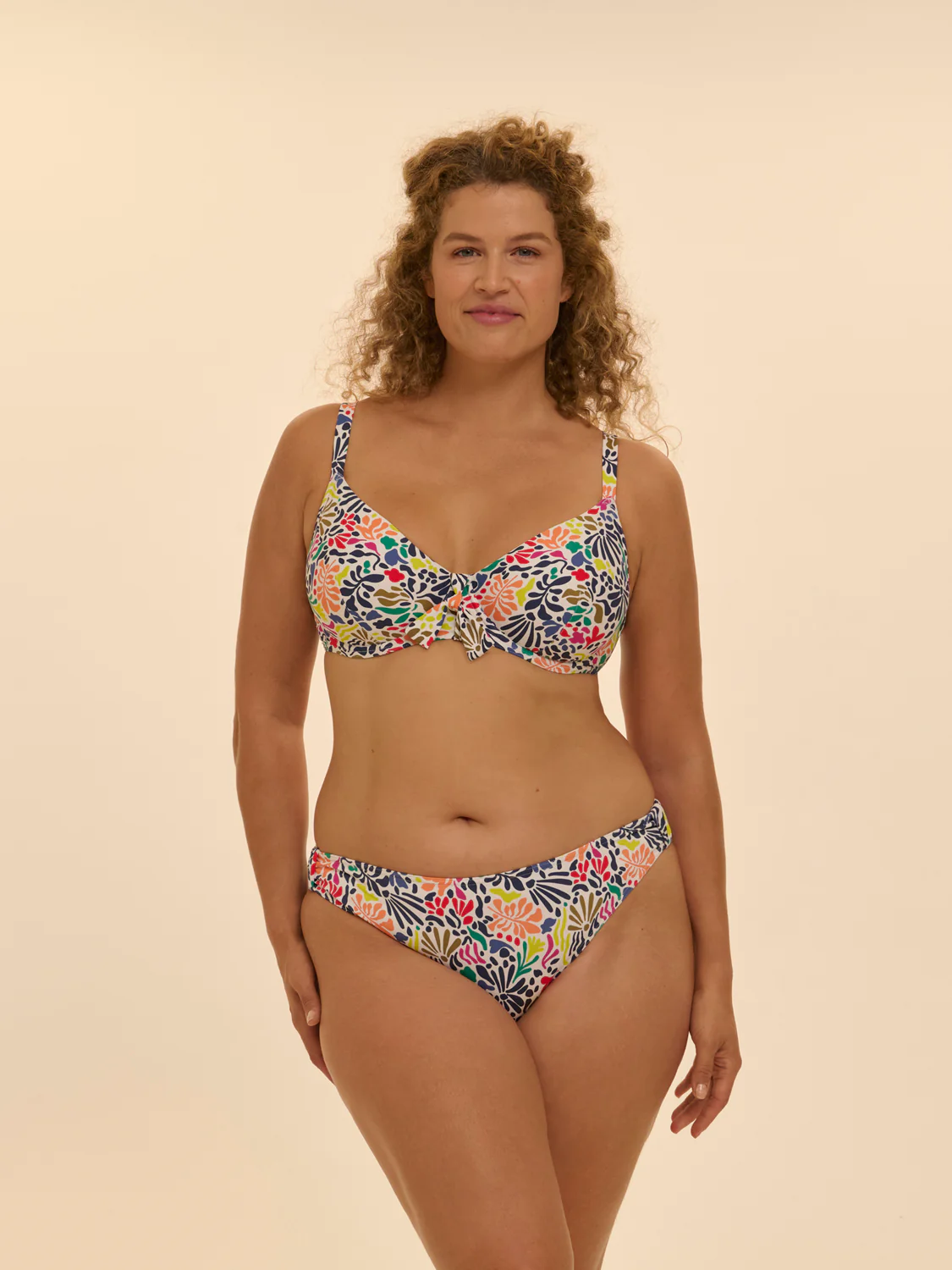 Underwired bikini top - Tropico white print - Image 6