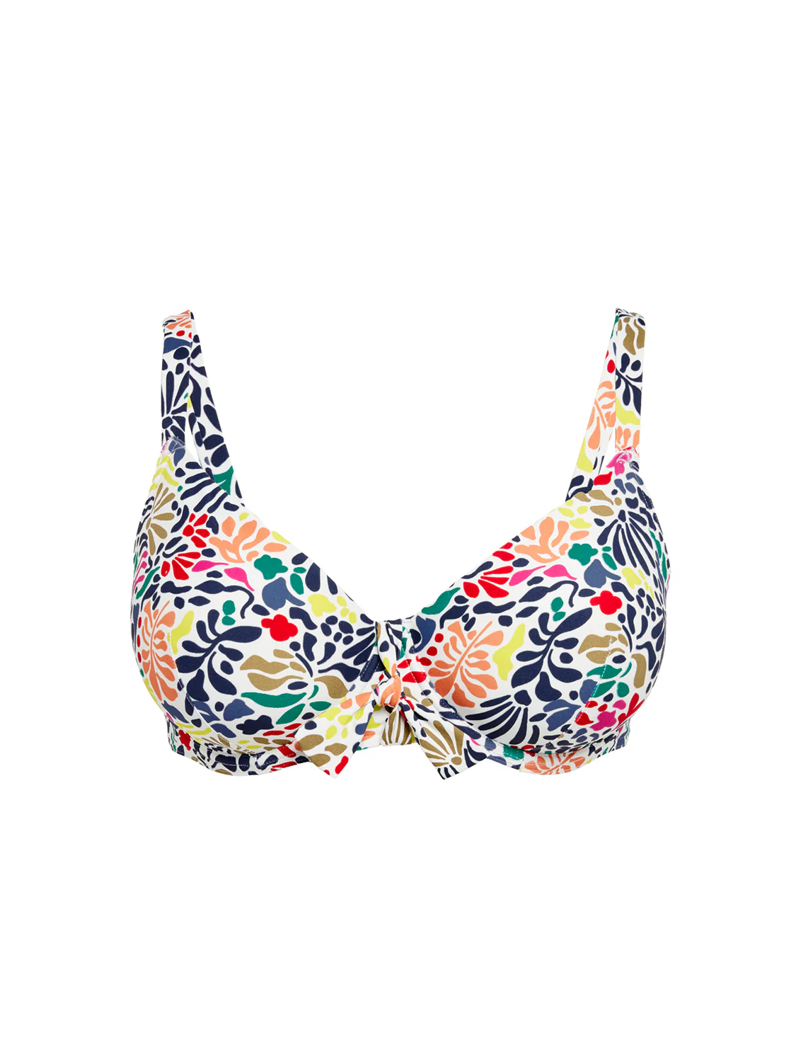 Underwired bikini top - Tropico white print - Image 8