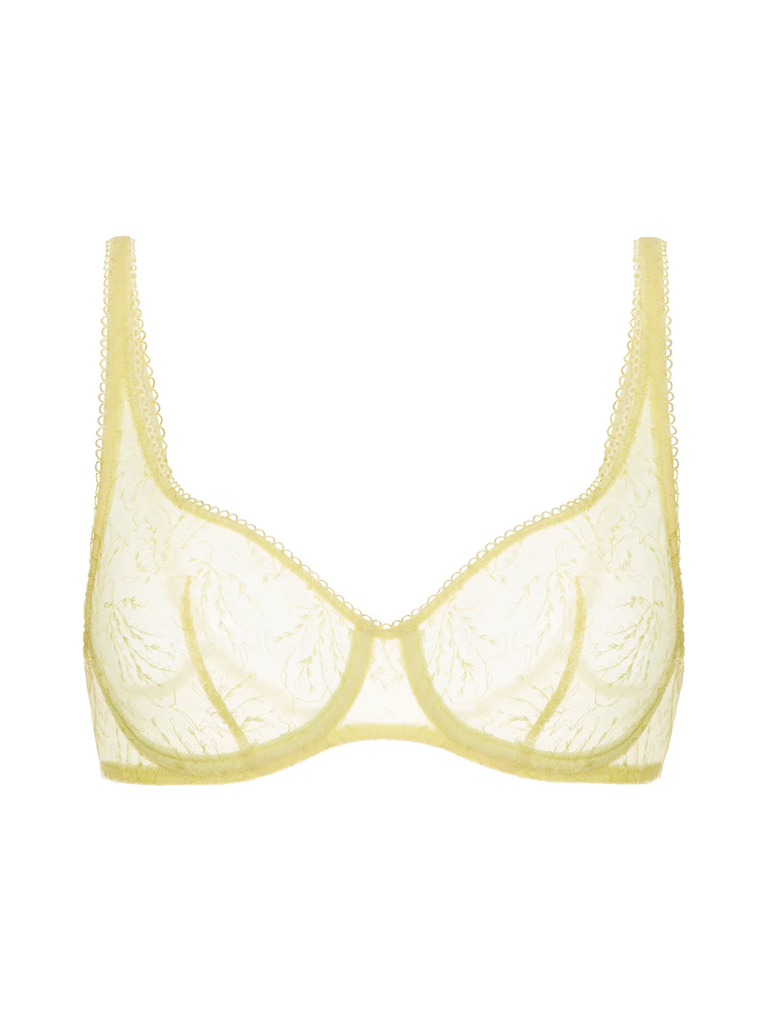 Underwired bra with curved neckline - Yuzu Yellow - Image 3