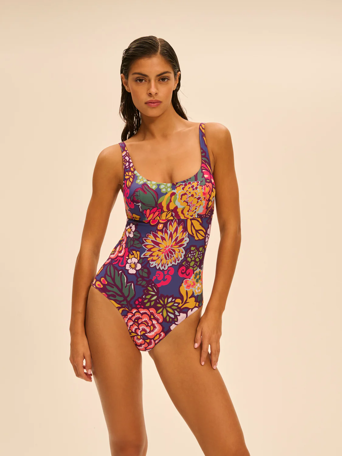 Underwired one-piece swimsuit - Bloom Print - Image 4